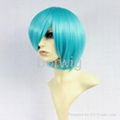 Bobo Short Sky Blue Cosplay Wig Synthetic Hair Wig Customize 2