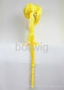 Sailor Moon Yellow Cosplay Wig Synthetic Hair Wig Customized Wigs 3