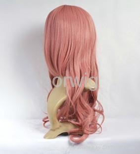 Universal Curly Pink Cosplay Wig Synthetic Hair Wig Customized Wigs 2