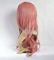 Universal Curly Pink Cosplay Wig Synthetic Hair Wig Customized Wigs 2