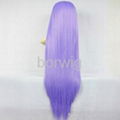 Long Straight Light Purple Cosplay Wig Synthetic Hair Wig Customized Wigs 3