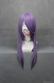 Purple Long Straight Cosplay Wig Synthetic Hair Wig Customized Wigs 1