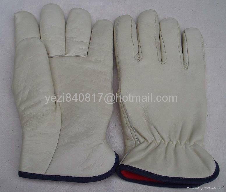 Cow split leather working gloves 2