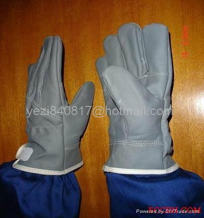 Cow split leather working gloves 3
