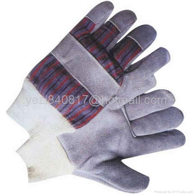Cow split leather working gloves 5