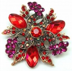 2011 fashion spring flower rhinestone brooch 