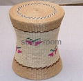 straw woven footstool 1