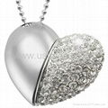 Crystal heart USB