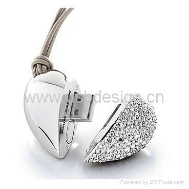 Crystal heart USB 2