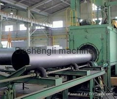 Steel pipe and bar shot blasting machine