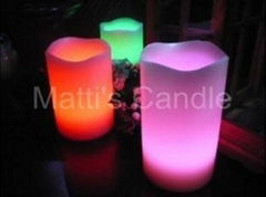  Flameless LED Paraffin Wax candle, with Remote control & Timer, Color changing