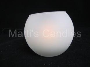 Shake on and Blow off round flameless frosted glass candle 2