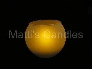 Shake on and Blow off round flameless frosted glass candle 3