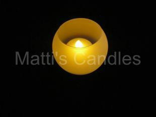 Shake on and Blow off round flameless frosted glass candle 4