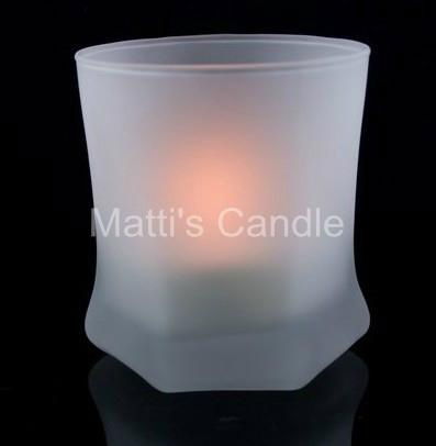 Shake on and Blow off hexagon flameless glass candle