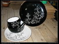 tableware set 4pcs with plum blossom