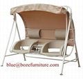 Patio Rattan Swing Chair Furniture Wicker Double Seats Hammock (BZ-W008) 1