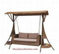 Patio Rattan Swing Chair Furniture Wicker Double Seats Hammock (BZ-W008) 4