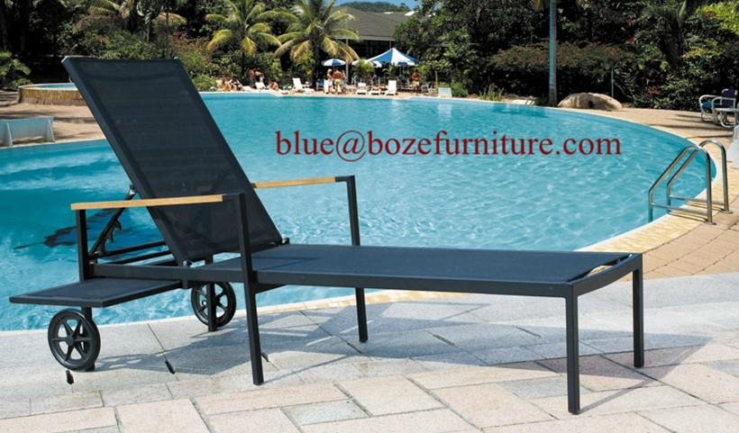 Outdoor Furniture Wicker Lounge Bed Rattan Chaise Lounge (BZ-C039)