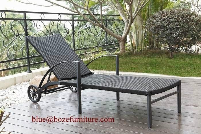 Outdoor Furniture Wicker Lounge Bed Rattan Chaise Lounge (BZ-C039) 3