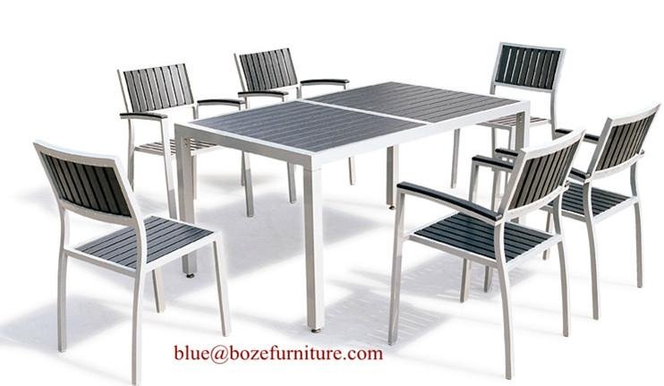 Outdoor Furniture Plastic Wood Dining Set (BZ-P019) 2