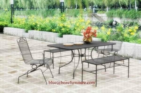 Patio Furniture Iron Dining Set Table & Chair (BZ-DS018) 4
