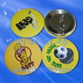 printed tinplate pin badges with pattern 