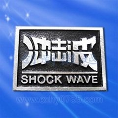 shock wave zinc alloy name tags 