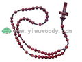 women's rosary beads made of red carved