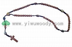 rosary beads made of oval wooden beads