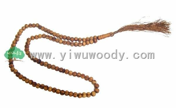islamic rosary necklace made of pine wood beads