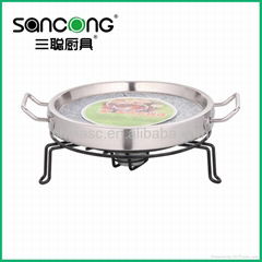 2011Anti-crack stone pan with steel frame