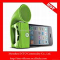 Silicone Portable Amplifier Horn Stand Speaker for iPhone 4