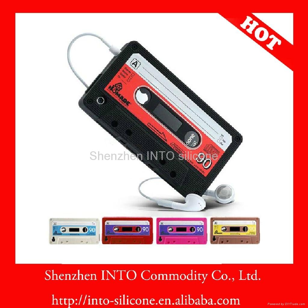 Cartridge Cassette Tape silicone cover case for apple iphone 4G