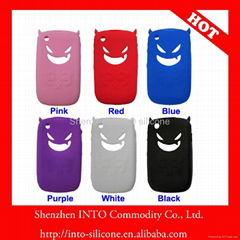 Devil and angel silicone cover case for blackberry 8520