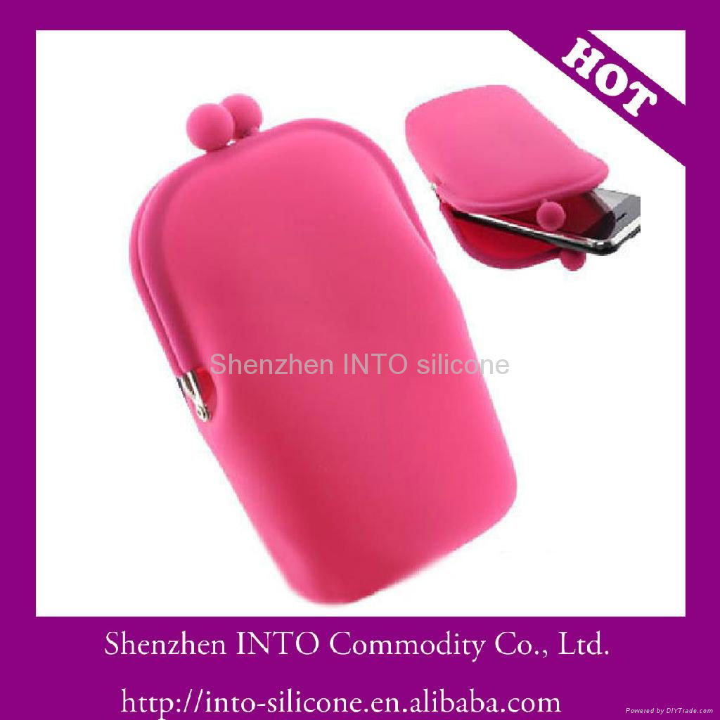 fashion silicone ladies cosmetic pouch or phone case