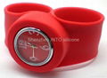 Unisex silicone slap snap sport watch