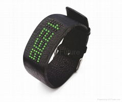 LED leather watch