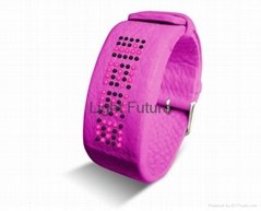 LED genuine leather watch