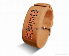 real leather LED watch