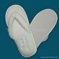 cotton velour hotel slipper/guest room slipper/hotel bathroom slipper/