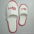 Cotton velour hotel slipper with