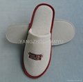 Cotton velour hotel slipper with anti-slip rubber sole 2