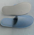 Cotton velour hotel slipper with anti-slip rubber sole 3