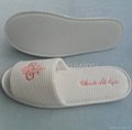 coral velvet slippers