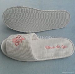 coral velvet slippers