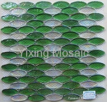 Oval Colored Glaze Glass Mosaic Pattern