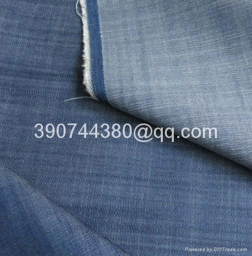 Stretch mercerized cotton denim fabric