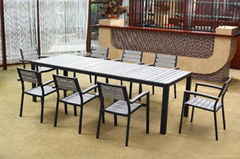 Plastic Wood Dining Set