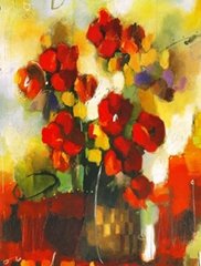Flower canvas print oil painting